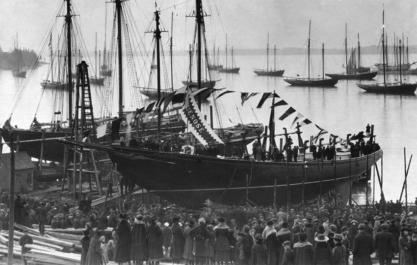 Bluenose launch Lunenburg March 26 1921 WR MacAskill NS Archives